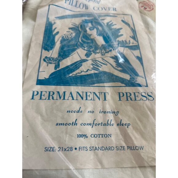 Permanent Press Zippered Pillow Cover 21”x28” NOS vintage - Picture 2 of 3